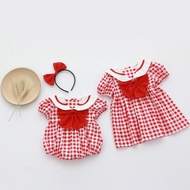 Sisters and Litter Sisters Matching OutfitBaby girls' dress Newborn Baby Romper with Hairband Baby c