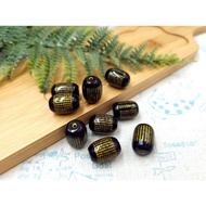 Black Onyx Gold-Painted Heart Sutra Crystal Wenwan Jade Wood Beaded Accessories jj43