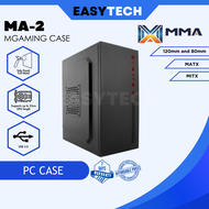 EASYTECH | MMA MA-2 MITX MATX Gaming PC Case Black and White (NO FAN/PSU INCLUDED)