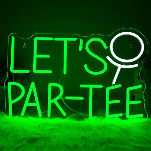 Let's Par Tee Neon Signs Custom Wall Decor 5/12V USB With Dimmable Switch For Bedroom Light Up For S