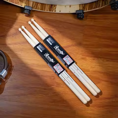 HUN 2B American Hickory Drumsticks 2 Pairs Acorn Wood Tip Weight Matched Heavy Hitting Rock