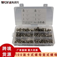 100 Pieces Boxed Cage Nuts M6M5 Cabinet Cassette Nuts Iron Square Nuts Cassette Nuts Kit