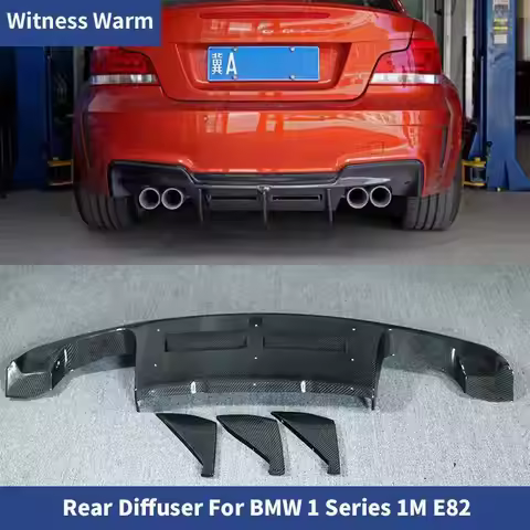 for E82 E87 Carbon Fiber Rear Lip Diffuser Spoiler for Bmw 1 Series E82 E87 1m 2011 Back Bumper Lip 