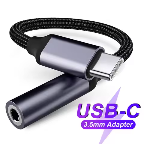 USB Type C Headphone Adapter Usb C To Aux 3.5mm Jack Adaptador For iPhone 15 Series Samsung S24 Plus