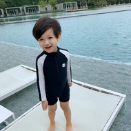 Korean Children's Swimsuit Boys Long-Sleeved Sunscreen Quick-Drying One-Piece Hot Spring Boy Baby Ha