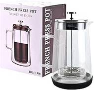 TheJze French Press Coffee Maker - 34oz/1000ml All Glass Coffee Press with 304 Stainless Steel Filte