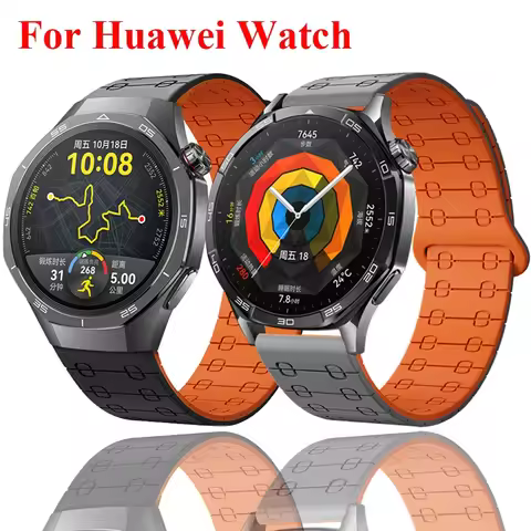 Magnetic Silicone Strap for Huawei Watch GT5 GT5Pro GT4 GT3 GT2 GT 46mm Sport Bracelet For Huawei Wa