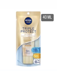 Nivea นีเวีย ซัน ทริปเปิ้ล โพรเท็ค กันแดดทาหน้า Nivea sun triple Protect Anti Wrinkle spf50+pa+++ขนาด40ml.
