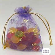 100pcs 7x9 9x12 10x15cm Stamped butterfly gauze bag, organza bag, gift jewelry bag, drawstring bag, 