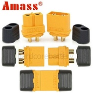 Amass XT60 Connector Plug Socket Adapter Male Female set Li-po XT 60 RC Battery XT60H xt90 Nylon Ins