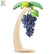 Banana Holder Stand Wood Banana Hanger Tree with Stainless Steel Hook Creative Shape Banana Holder M