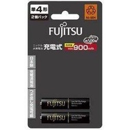 「芃芃玩具」電池 富士通 FUJITSU 4號 鎳氫低自放充電池(900mah) 黑色 2入 貨號28980