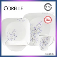 Corelle Square 16pc Dinnerware Set Livingware [Jacaranda] /// Elegant Classy Plate Pinggan Bowl Mang