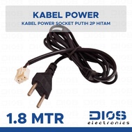 White 2 PIN 1.8 meter Power Socket Cable