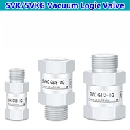 Aluminum Alloy Vacuum Logic Valve SVKG Safety Valve Check Valve SVK-G1/8xG1/4/G3/8xG1/2-IG-AG
