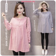 [D05] READY STOCK PENANG Long Sleeve Pregnant Blouse Maternity blouse Baju Mengandung Nursing Cloth