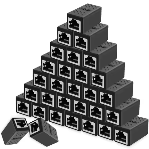 Ethernet Cable Extender,RJ45 cat 5 cat 6 cat6a Coupler, Extender Connector - Ethernet Coupler Female