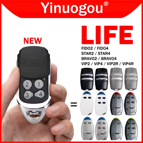 LIFE Garage Gate Remote Control 433MHz Rolling Code LIFE FIDO 2 4 VIP2 VIP4 VIP2R VIP4R STAR2 STAR4 
