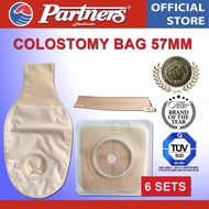 PARTNERS COLOSTOMY BAG 57 MM (with clip, base, and bag)