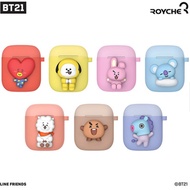BTS BT21 Official  TWO TONE Airpods Case Cover Skin Authentic K-pop For Apple Airpods 1 Airpods 2(Re