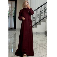 Anjani Store - Uniqlo Maroon Rayon Twill Mix Dress