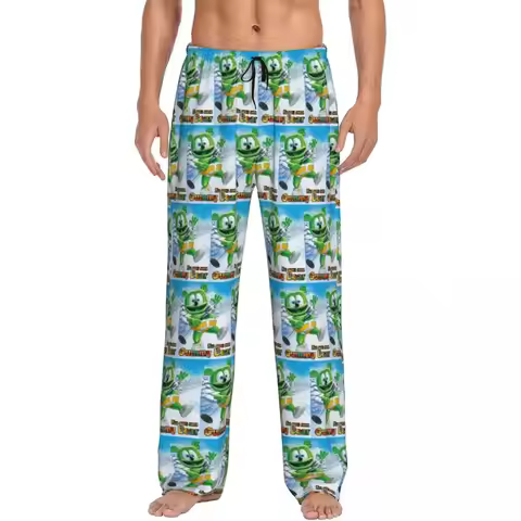 Custom Gummibar (the Gummy Bear) Pajama Pants Men Sleepwear Sleep Lounge Bottoms with Pockets