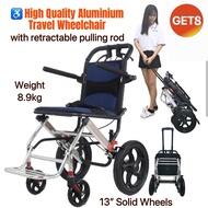 Travel Wheelchair 13" wheels with retractable rod &amp; Ultra Lite Travel wheelchair