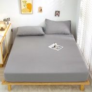 Dansunreve Solid Color Fitted Bedsheet Super Single/Queen/King Bed Sheet Dopamine Series Fittedsheet