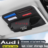 Audi A4 A3 A5 car Magnetic glasses case high-quality leather sun visor storage box multifunctional s