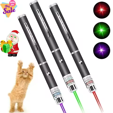 ..Laser Pointer Red Green Purple Three-color Laser Pointer Projection Teaching Demonstration Pen Toy
