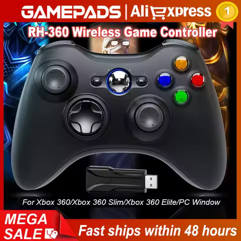 Gamepad For Xbox 360/360 Slim Wireless Xbox 360 Controller Console For Windows 7 8 10 2.4G Wireless 