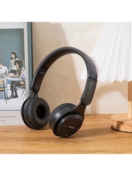 Bt 耳罩式耳機,可折疊輕巧、無線、高保真立體聲、可調低音頻、內置高清麥克風,適用於手機/電腦/工作/旅行/家庭/辦公室 (黑色)