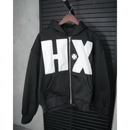 HRX - DOUBLE ZIPPER BOXY HOODIE BIG LOGO DOUBLE ZIPPER HOODIE ZIPPER HOODIE