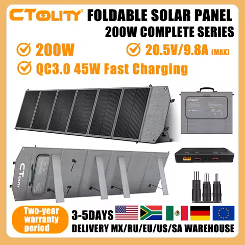 CTOLITY SP200 200W Portable Solar Panel 20.5V Foldable Solar Charger Flexible Solar Generator Power
