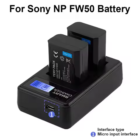 1500mAh Battery For Sony NP FW50 Battery+LED USB Dual Charger for Sony A6000 A6400 A6300 A6500 A7 A7