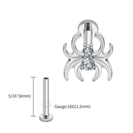 [Pjga] bên Phải Lớn ASTM F136 Titan nhện CZ không Bông tai sụn đinh rệp labret Stud mũi tragus xoắn 