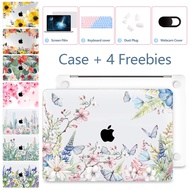 5 in 1 SisterHome Flower Print case For Macbook Case 13 14 inch 2024 M1 M2 M3 M4 Air Pro case A3112