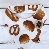 法國麵包-八層紗純棉角型口水巾圍兜