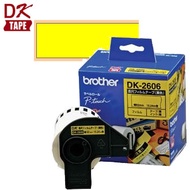 【純正】ブラザー／DKテープ（感熱紙）長尺紙テープ（黄色）DK-2606　黄ラベル・黒文字　幅62mm×15.24m巻　DK2606　DK TAPE brother【消耗品・テープカートリッジ】
