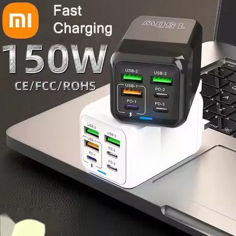 Xiaomi 150W Adapter Fast Charger USB Type C PD 6A Cable Fast Charging Quick Charge 3.0 For IPhone Sa