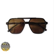 HEYMOU AVIATOR SQUARE MATEO BROWN GLASSES - BLACK FRAME GLASSES