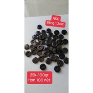Black plastic button 1.2cm
