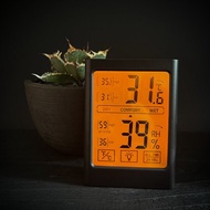 FLYER塊根植物電子溫度濕度計 室內家用 觸摸大屏帶背光磁吸