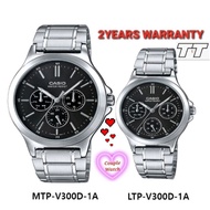 [2YEARS WARRANTY] CASIO Men Ladies Couple Watch MTP-V300D-1A LTP-V300D-1A Multi hands V300D-1A V300L
