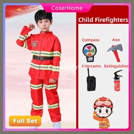 ♈ ◐ ✨ Fireman Costume for Kids Boy Firefighter Career Guidance Suit Children Cosplay Uniform Christ