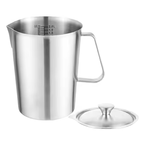 Milk Frother Cup 2000ml Portable Precise Measuring Cup Milk Frother Pitcher For Coffee For Latte Cap