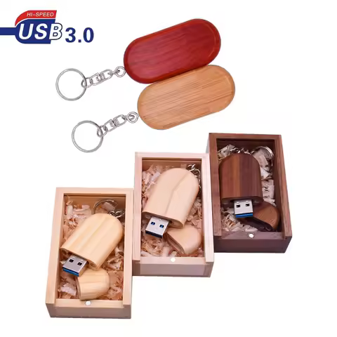 Over 10pcs Free LOGO USB Flash Drive 3.0 8gb 16gb 32gb 64gb 128gb Wooden Pendrives Usb Box USB Flash