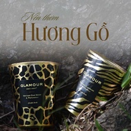 Lumos Candles wooden scented candle, large volume 6.0 - 12.4oz - luxurious fragrance - 40-75 hours o
