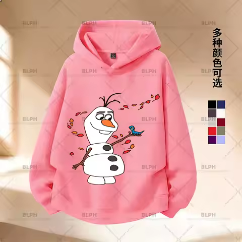 Disney Frozen Olaf Fire Spirit Kids Hoodie Y2K Trendy Boys Girls Long Sleeve Pullover