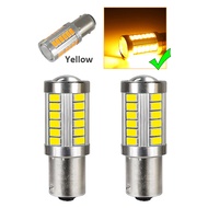 SEAMETAL 2Pcs หลอดไฟเลี้ยวไฟหรี่ LED 1156 1157 33SMD 12Vไฟท้ายรถยนต์ ไฟเบรค